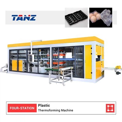Mašina za vakuumsko oblikovanje plastike sa četiri stanice Plastični PET PP PS blister mašina